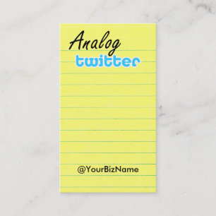 Profile / Note Card! AnalogTwtr yelbkinfo Business Card