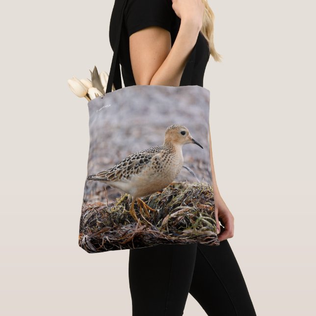 Profile of a Buff-Breasted Sandpiper at the Beach Tote Bag (Close Up)