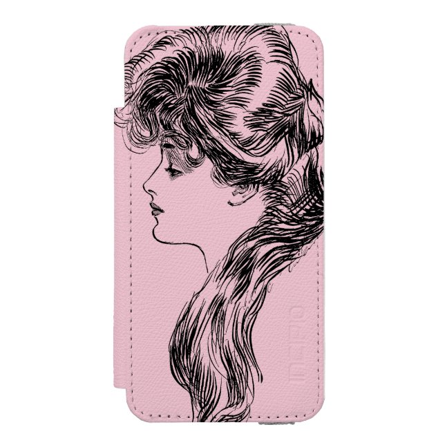 Profile Of A Gibson Girl, 1903 Incipio iPhone Wallet Case (Folio Front)