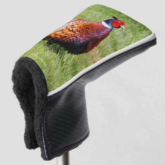 Profile of a Ring-Necked Pheasant Golf Head Cover (3/4 Front)