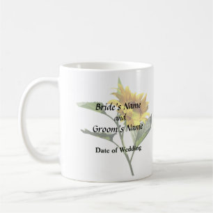 Profile of a Sunflower Wedding Products Coffee Mug