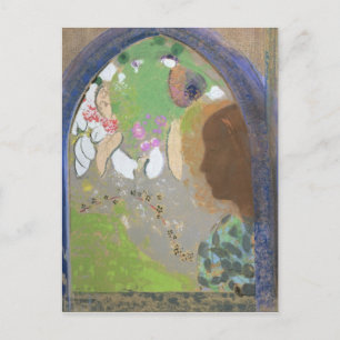 Profile of a Woman at a Window, c.1912 Postcard