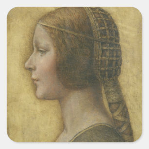 Profile of a Young Fiancee Square Sticker