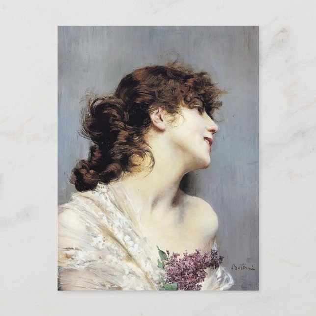 Profile of a Young Woman by Giovanni Boldini Postcard (Front)