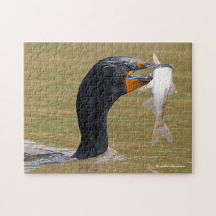 Profile of an Adult Double-Crested Cormorant Jigsaw Puzzle