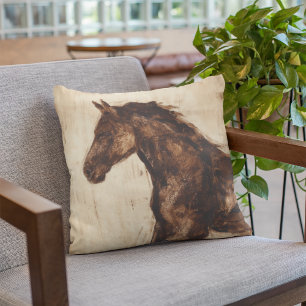 Profile of Brown Wild Horse Cushion