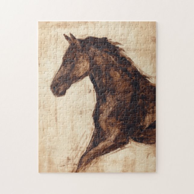 Profile of Brown Wild Horse Jigsaw Puzzle (Vertical)