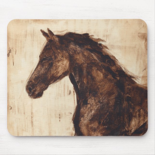 Profile of Brown Wild Horse Mouse Pad (Front)
