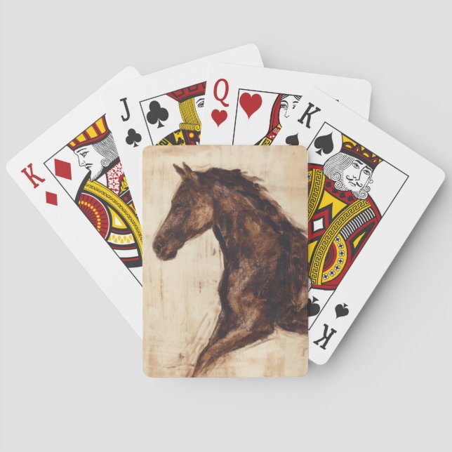 Profile of Brown Wild Horse Playing Cards (Back)