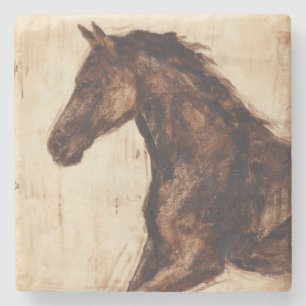 Profile of Brown Wild Horse Stone Coaster