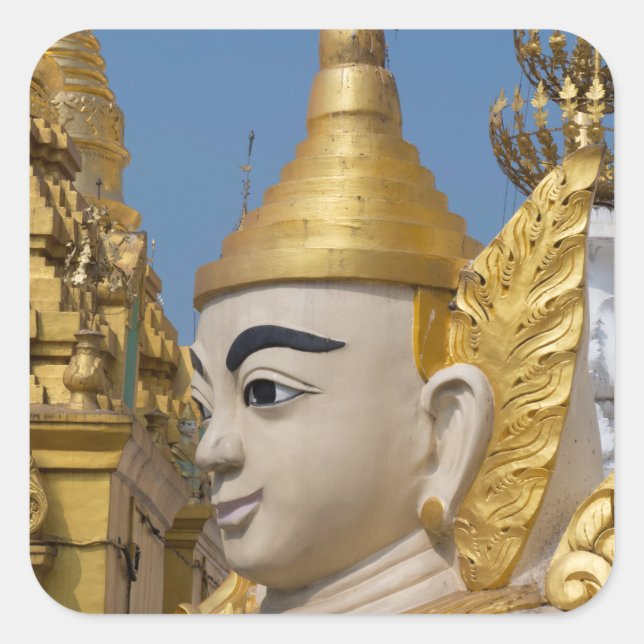 Profile Of Buddha Statue Square Sticker (Front)