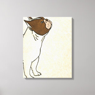 Profile of French Bulldog Looking Up Canvas Print