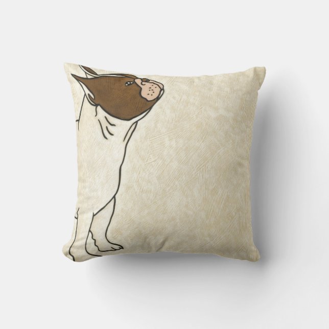 Profile of French Bulldog Looking Up Cushion (Front)