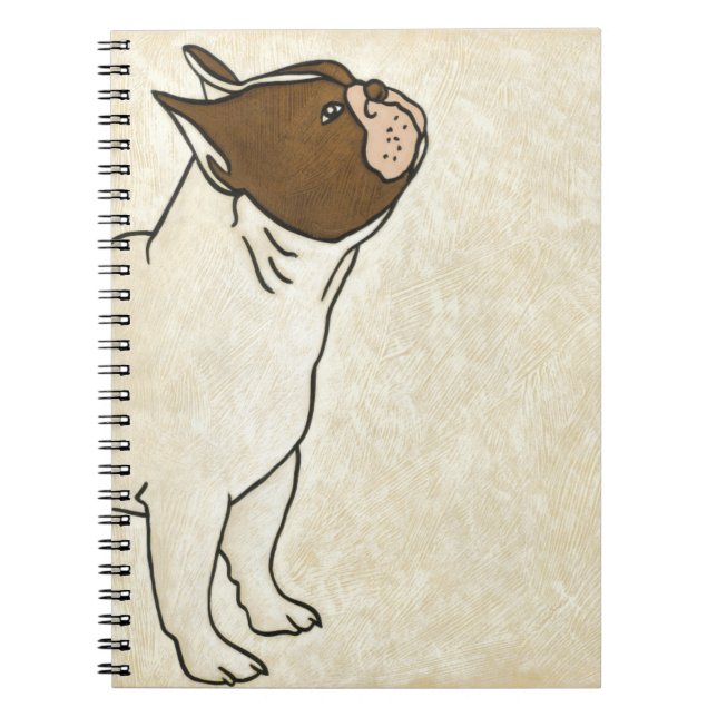 Profile of French Bulldog Looking Up Notebook (Front)