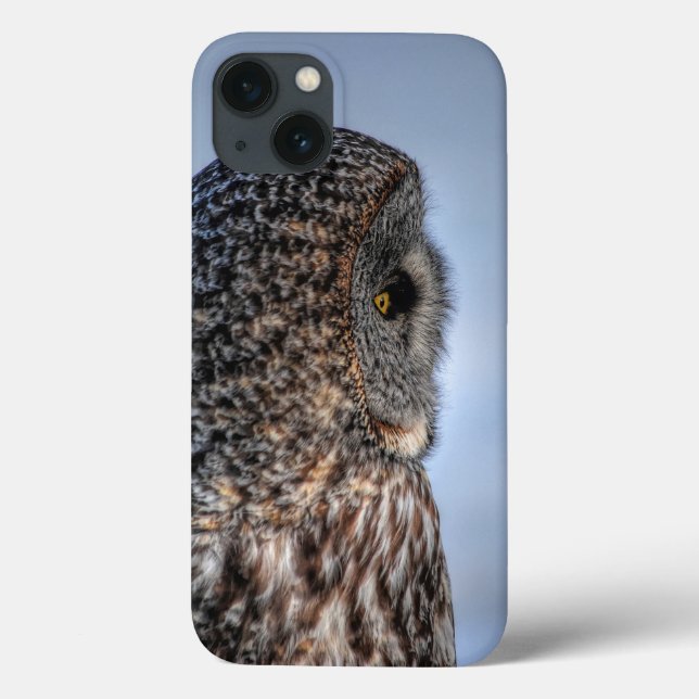 Profile of Great Grey Owl Wildlife Photo Portrait Case-Mate iPhone Case (Back)
