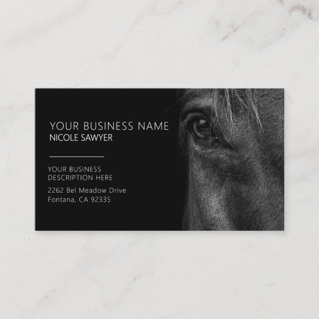 Profile of Horse Personalised Equine Horse Business Card (Front)