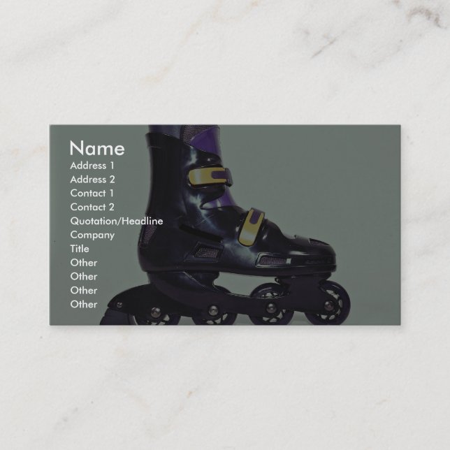 Profile of in-line skates shoe business card (Front)