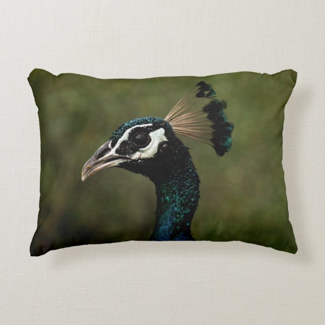 Profile of Peacock  Decorative Cushion (Front)