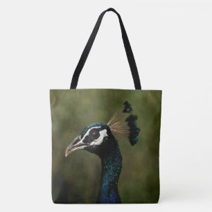 Profile of Peacock Tote Bag