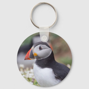 Profile of Puffin on Skomer Island Key Ring