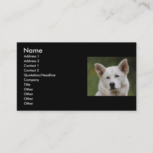 profile or business card, dog business card (Front)