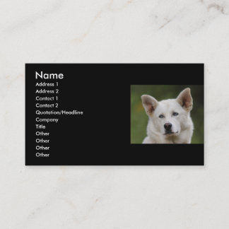 profile or business card, dog card