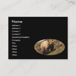 profile or business card, grizzly bear card
