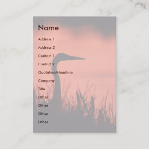 profile or business card, heron card