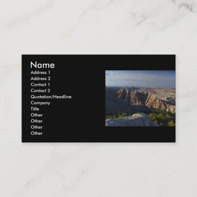 profile or business card, landscape card (Front)