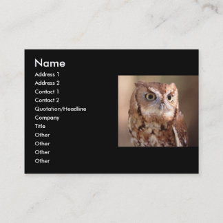 profile or business card, owl card