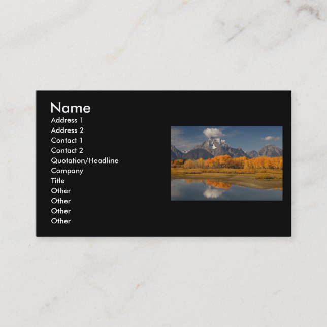 profile or business card, oxbow bend business card (Front)