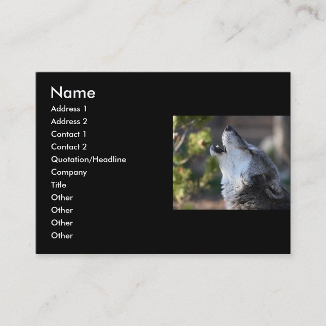 profile or business card, wolf card (Front)