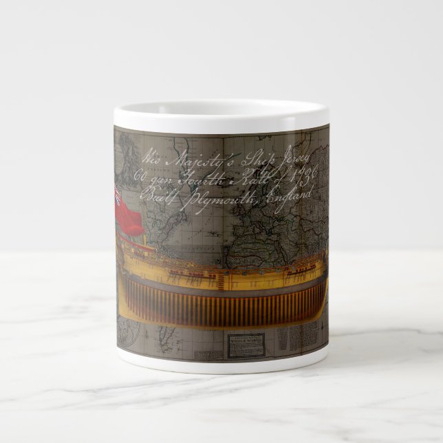 Profile Painting of Ship Jersey Large Coffee Mug (Front)
