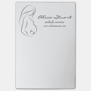 Profile Pregnant Woman Belly Heart Post-it Notes