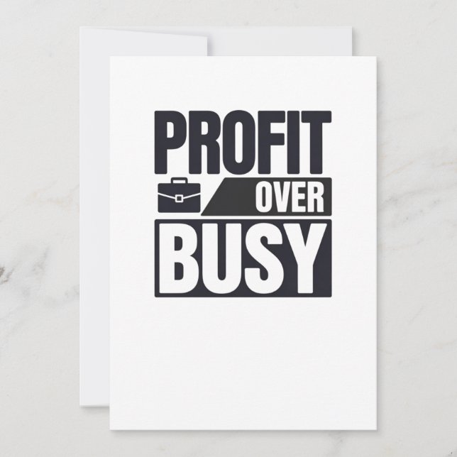Profit Over Busy Minimalist Entrepreneur  Invitation (Front)