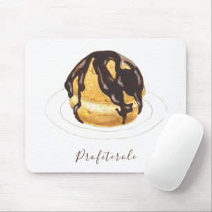 Profiterole watercolor mouse pad