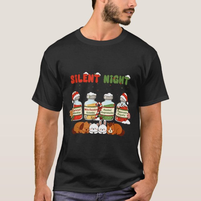Profol Silent Night Funny Vet Tech Christmas  T-Shirt (Front)