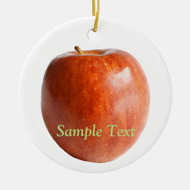 Profound Red Apple  Ceramic Ornament (Front)