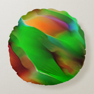 Profundity and coloured reliefs, green predominate round cushion