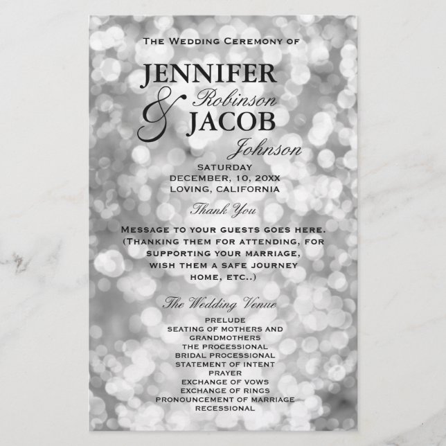 Program | Silver Bokeh Lights (Front)