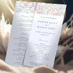 Program Wedding Golden Lilies William Morris<br><div class="desc">Provide your guests with a beautifully designed wedding program that pairs functionality with classic elegance. Our customisable program features a delicate floral motif, with lilies depicted in soft shades of blush, cream, and taupe, accented by gentle splashes of cerulean and dove grey. The front of the program introduces the wedding...</div>