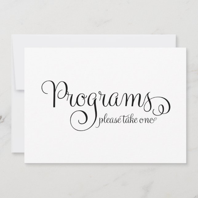 Program Wedding Sign, (Front)