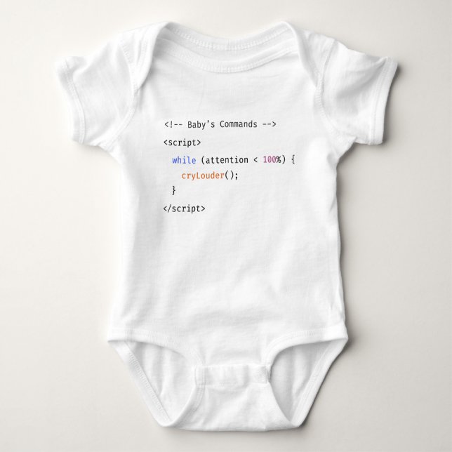 Programmer And Developer Funny Newborn Code Saying Baby Bodysuit (Front)