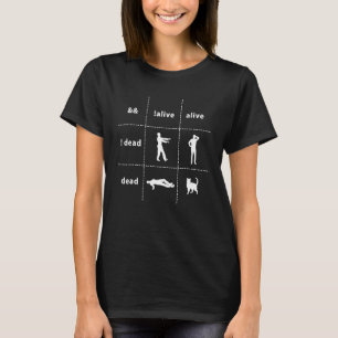 Programmer Cat  Boolean Logic Alive And Dead Cat T-Shirt