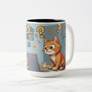 Programmer Cat Humour Code, Cats, Coffee – Repeat Two-Tone Coffee Mug