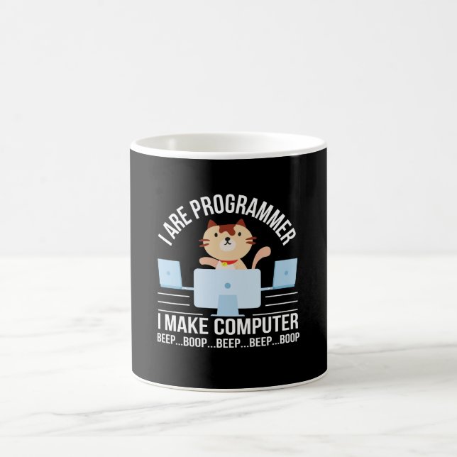 Programmer Cat Lover Make Computer Beep Coffee Mug (Center)