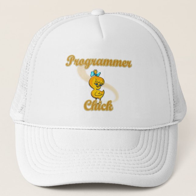 Programmer Chick Trucker Hat (Front)