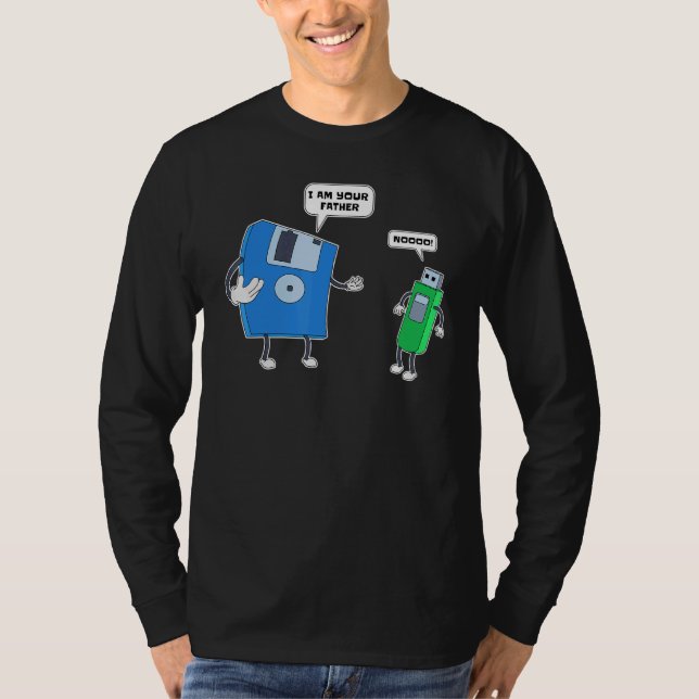Programmer Coder  Floppy Disc Usb Engineer Program T-Shirt (Front)