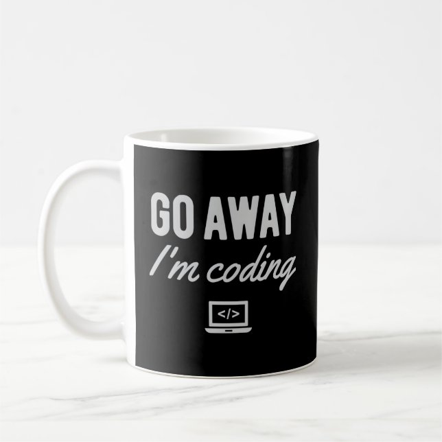 Programmer Coder Software Engineer Go Away I'M Cod Coffee Mug (Left)