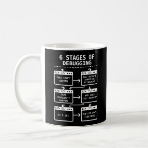 Programmer Coding 6 Stages Of Debugging Coffee Mug